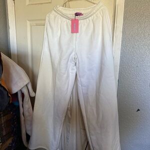 Edikted Cream Track Pants